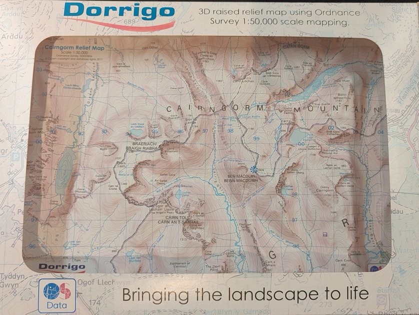 Cairngorm - A4 Raised Relief Map - Dorrigo