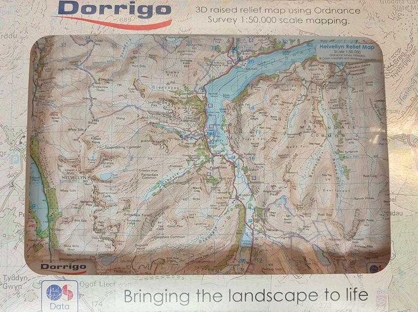 Helvellyn - A4 Raised Relief Map - Dorrigo