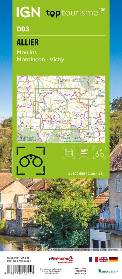 D03 - Allier - IGN Top 100 Tourist Map