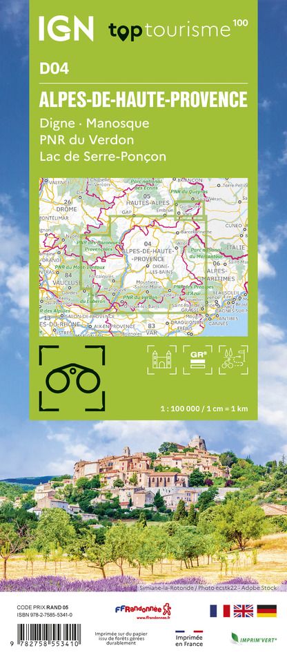 D04 - Alpes-de-Haute-Provence - IGN Top 100 Tourist Map