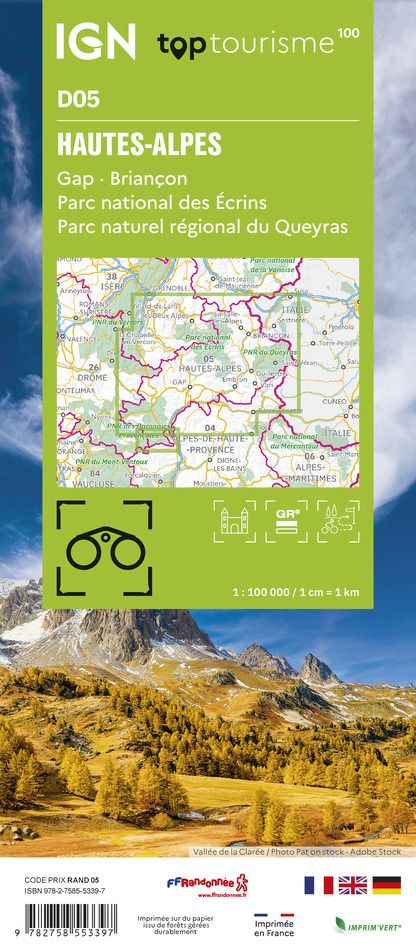 D05 - Hautes-Alpes - IGN Top 100 Tourist Map