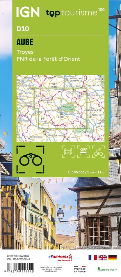 D10 - Aube - IGN Top 100 Tourist Map