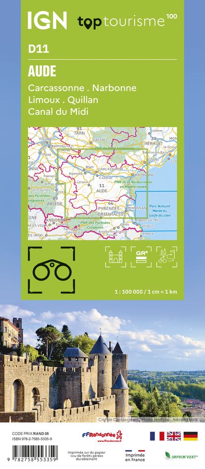 D11 - Aude - IGN Top 100 Tourist Map