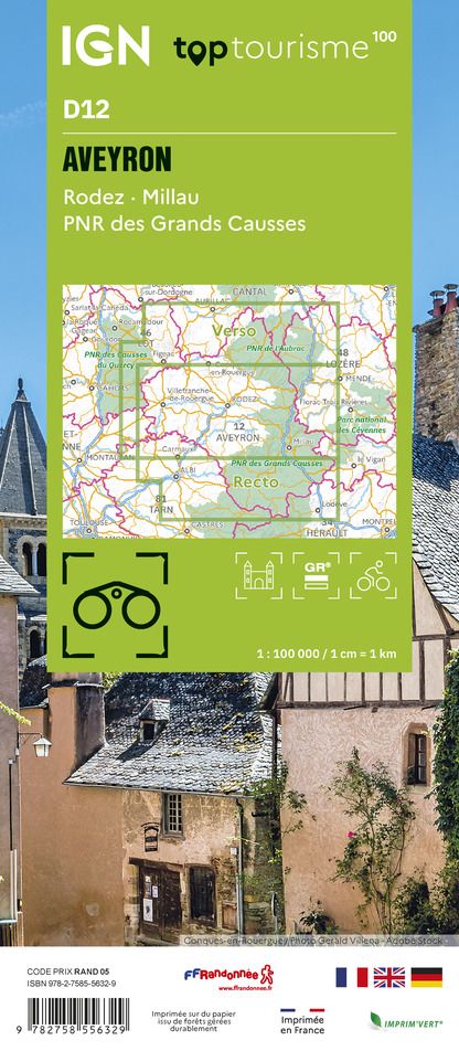 D12 - Aveyron - IGN Top 100 Tourist Map