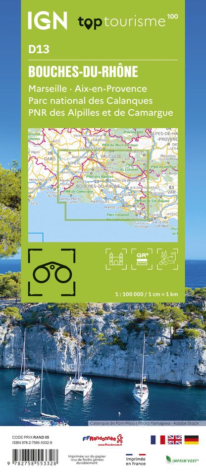 D13 - Bouches-du-Rhone - IGN Top 100 Tourist Map