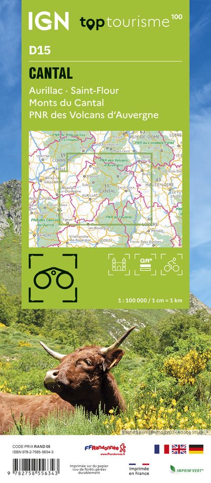 D15 - Cantal - IGN Top 100 Tourist Map