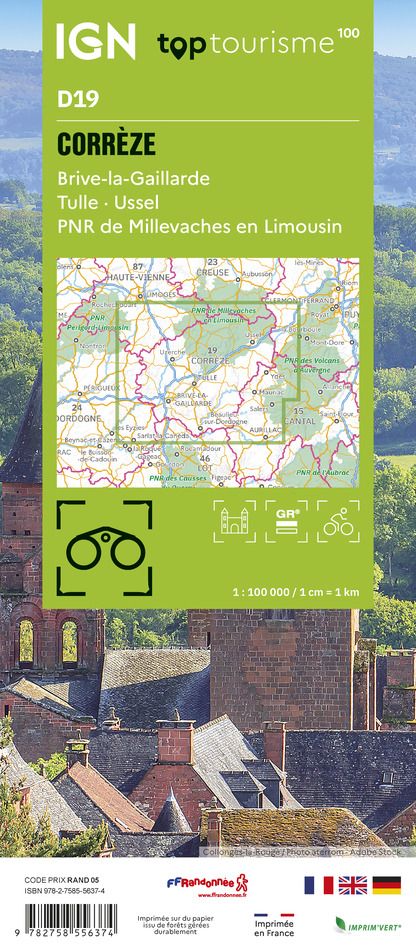 D19 - Correze - IGN Top 100 Tourist Map