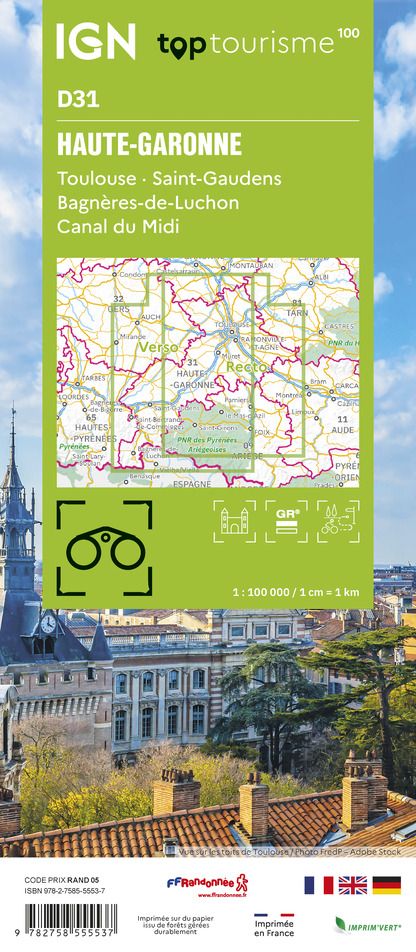 D31 - Haute-Garonne - IGN Top 100 Tourist Map