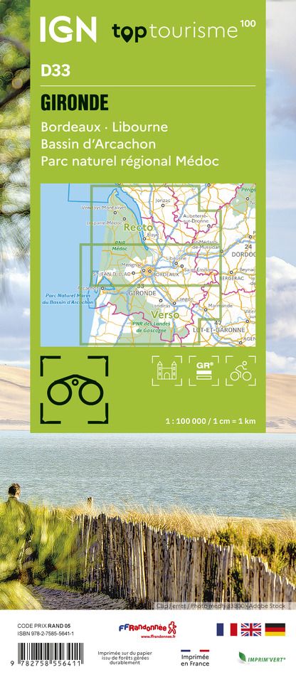 D33 - Gironde - IGN Top 100 Tourist Map