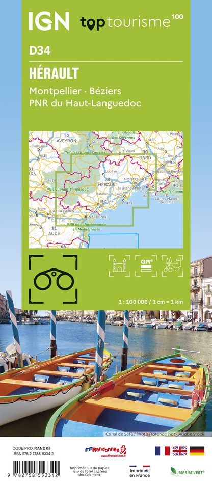 D34 - Herault - IGN Top 100 Tourist Map