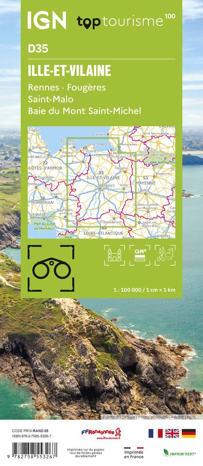 D35 - Ille-et-Vilaine - IGN Top 100 Tourist Map