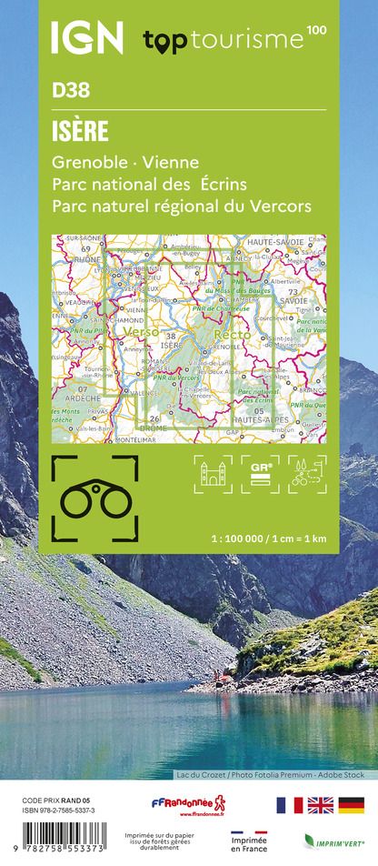 D38 - Isere - IGN Top 100 Tourist Map