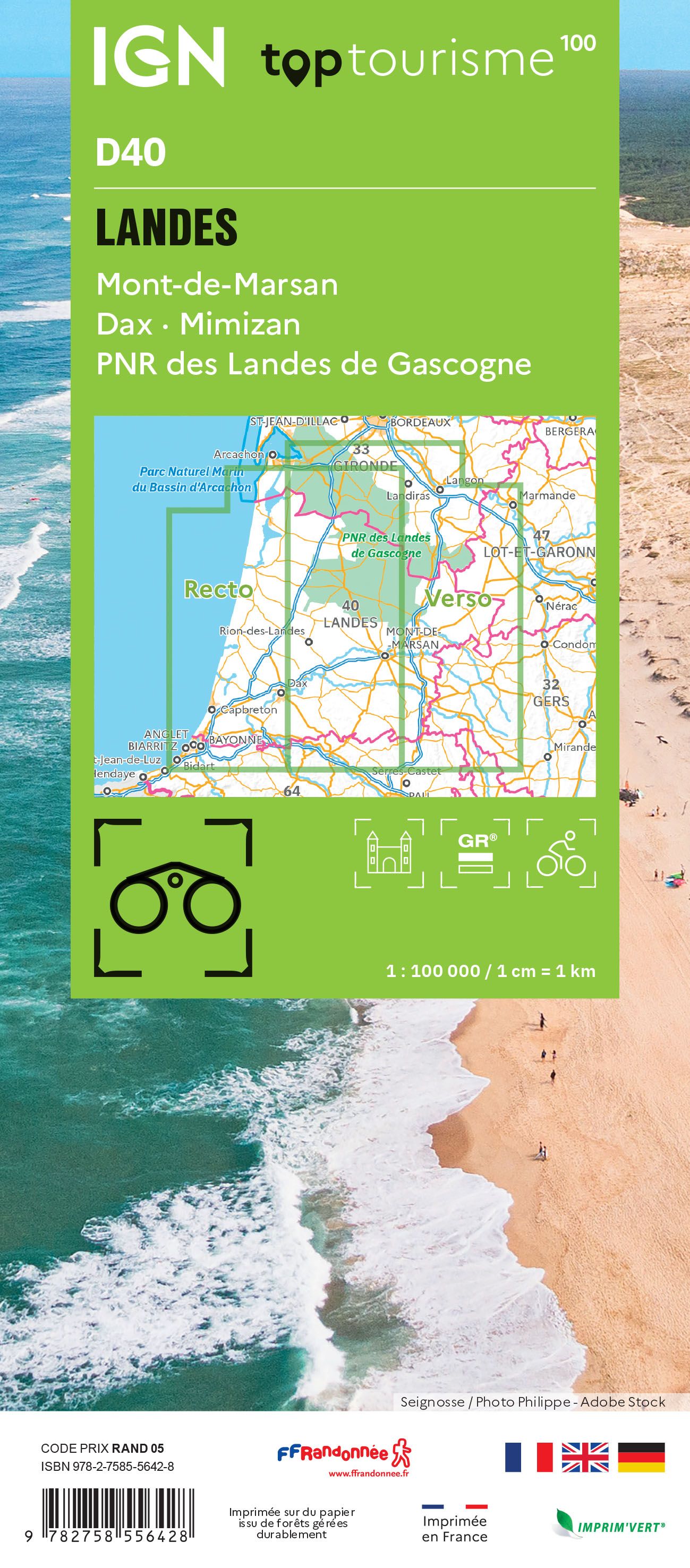 D40 - Landes - IGN Top 100 Tourist Map