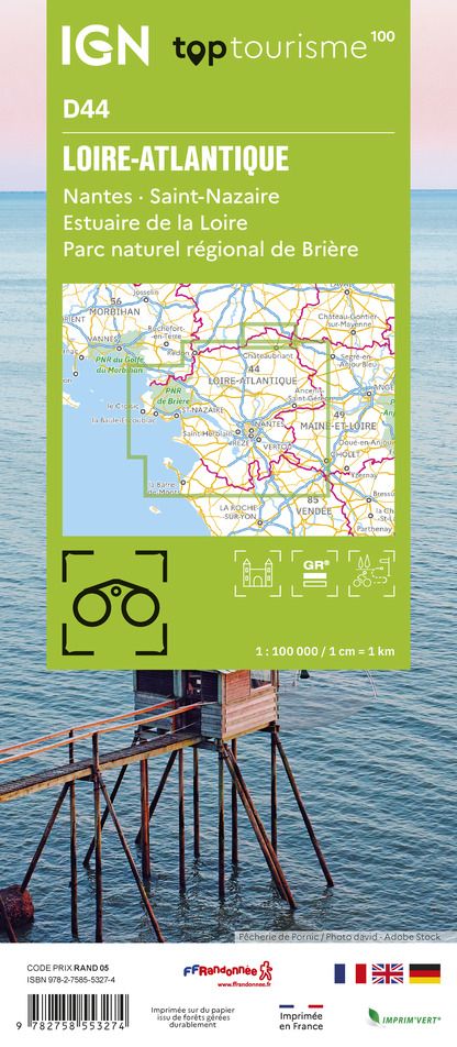 D44 - Loire-Atlantique - IGN Top 100 Tourist Map