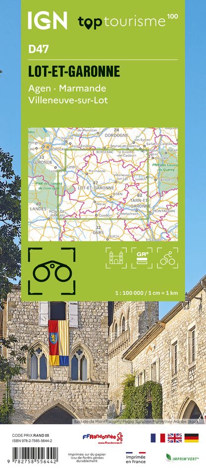 D47 - Lot-et-Garonne- IGN Top 100 Tourist Map