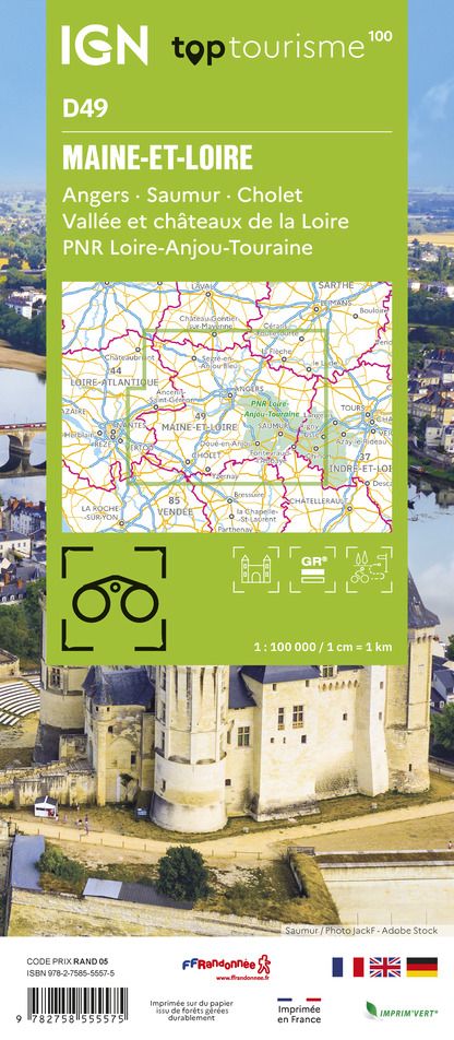 D49 - Maine-et-Loire - IGN Top 100 Tourist Map
