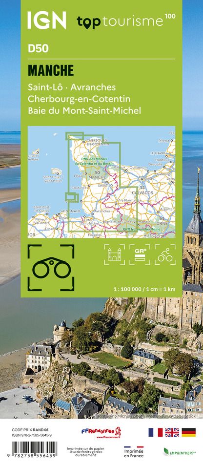 D50 - Manche - IGN Top 100 Tourist Map