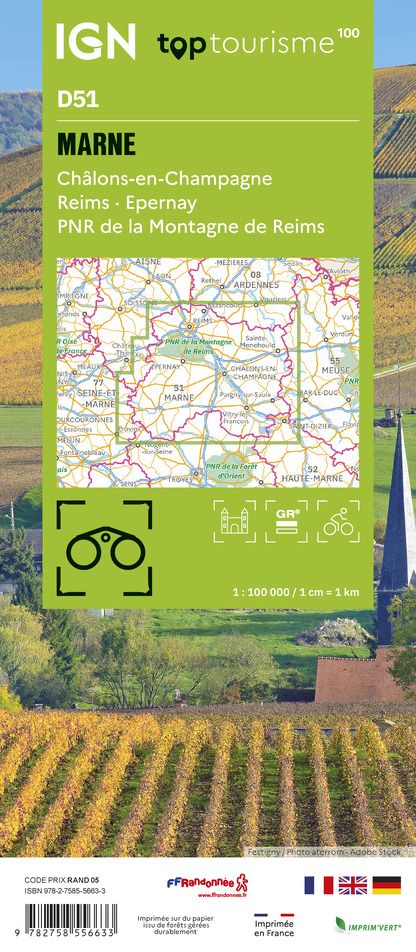D51 - Marne - IGN Top 100 Tourist Map