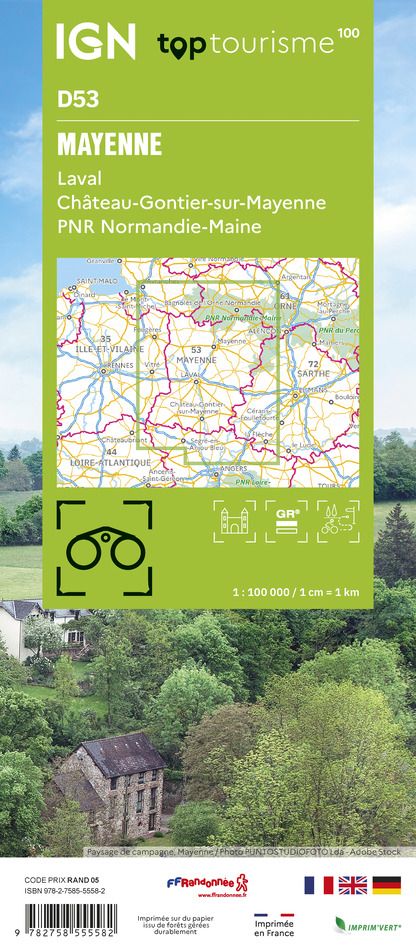D53 - Mayenne - IGN Top 100 Tourist Map