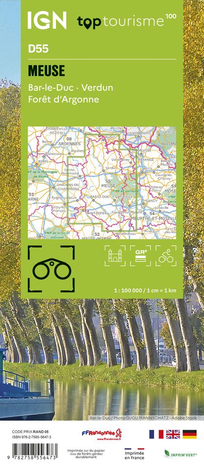 D55 - Meuse - IGN Top 100 Tourist Map