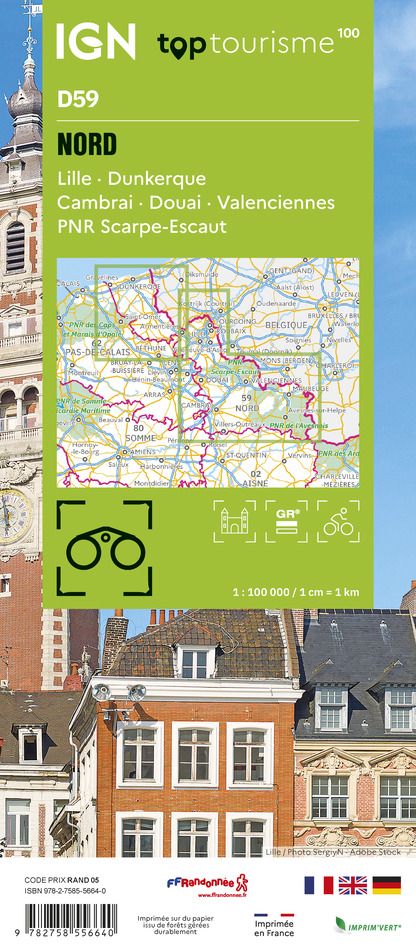 D59 - Nord Lille - IGN Top 100 Tourist Map