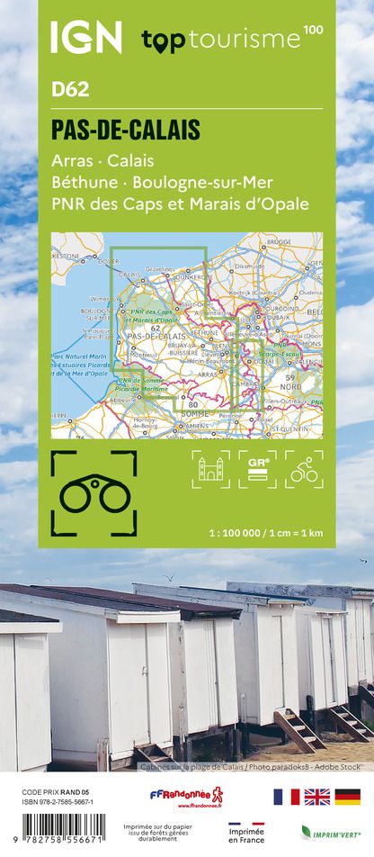 D62 - Pas-de-Calais - IGN Top 100 Tourist Map