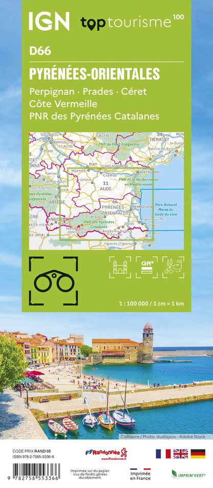 D66 - Pyrenees-Orientales - IGN Top 100 Tourist Map