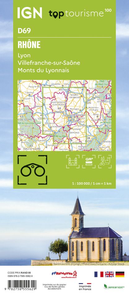 D69 - Rhone - IGN Top 100 Tourist Map