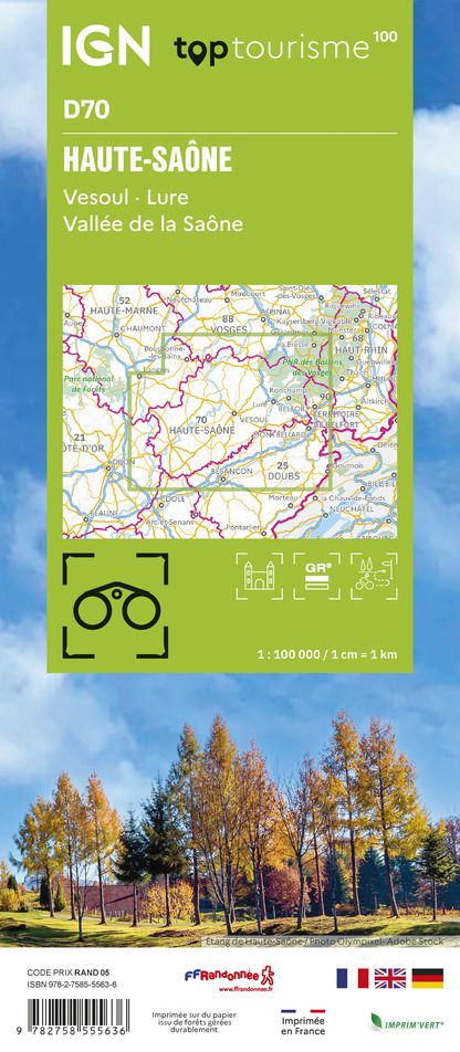 D70 - Haute-Saone - IGN Top 100 Tourist Map