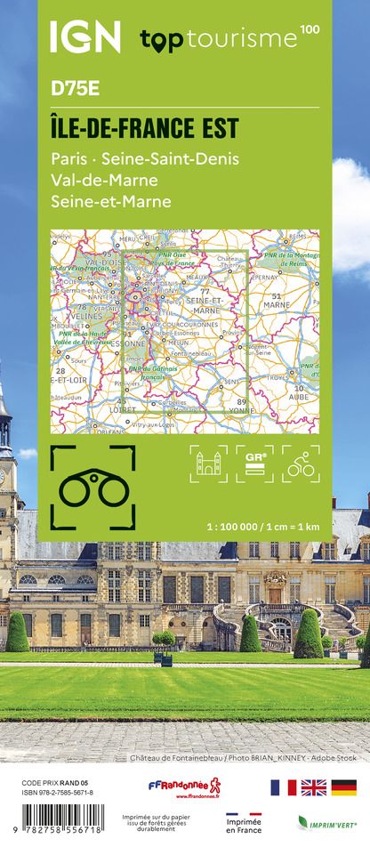 D75 E - Ile-de-France Est - IGN Top 100 Tourist Map