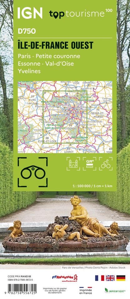 D75 O - Ile-de-France Ouest - IGN Top 100 Tourist Map