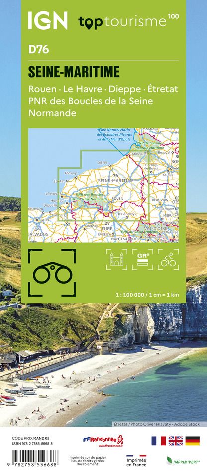 D76 - Seine-Maritime - IGN Top 100 Tourist Map