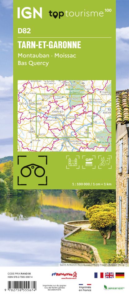 D82 - Tarn-et-Garonne - IGN Top 100 Tourist Map
