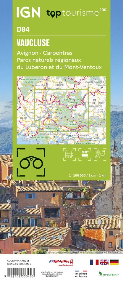 D84 - Vaucluse - IGN Top 100 Tourist Map