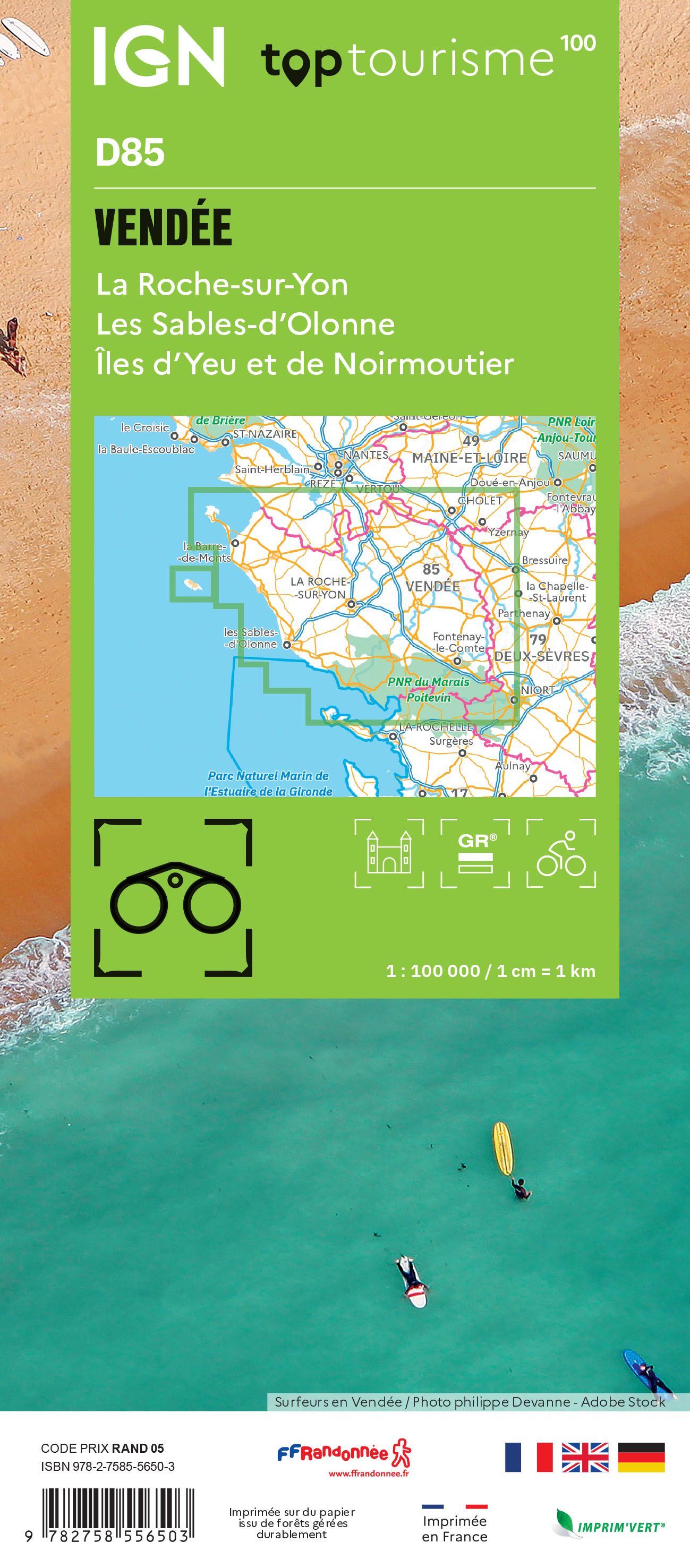 D85 - Vendee - IGN Top 100 Tourist Map