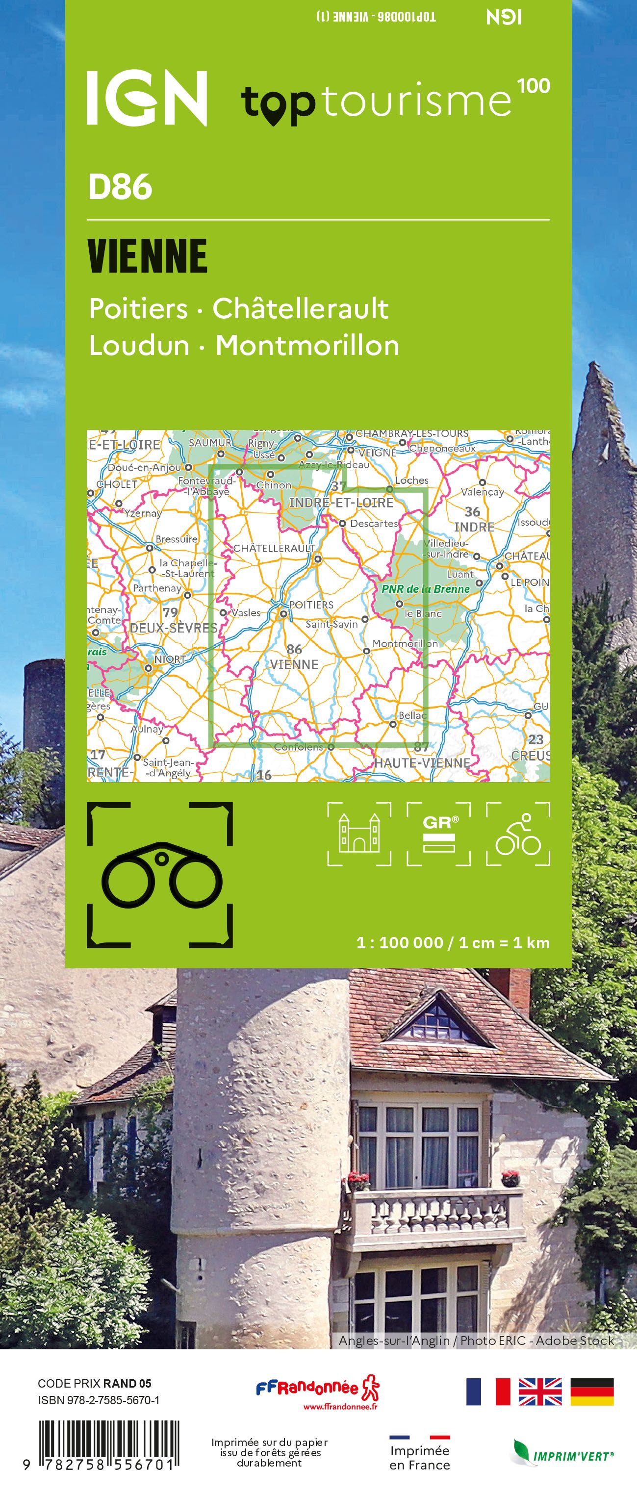 D86 - Vienne - IGN Top 100 Tourist Map