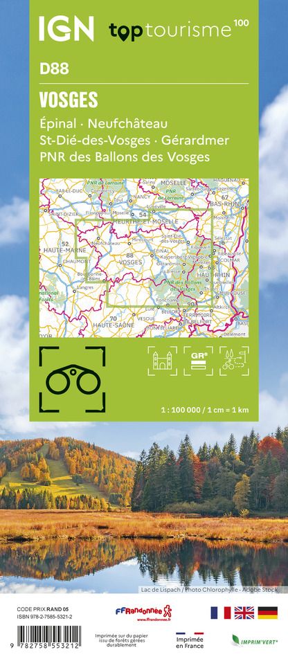 D88 - Vosges - IGN Top 100 Tourist Map