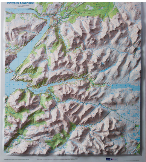 Ben Nevis & Glencoe - Raised Relief Map
