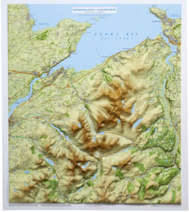 Snowdonia North - Raised Relief Map