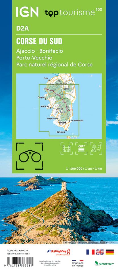 IGN 1/100 000 Map Sheet D2A - Corsica South