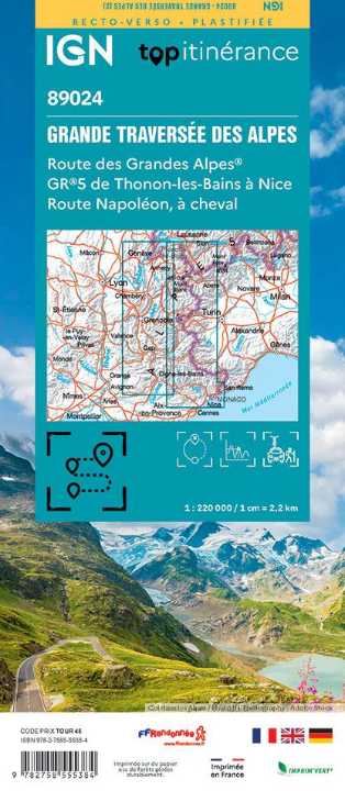 Grande Traversee des Alps - IGN Map