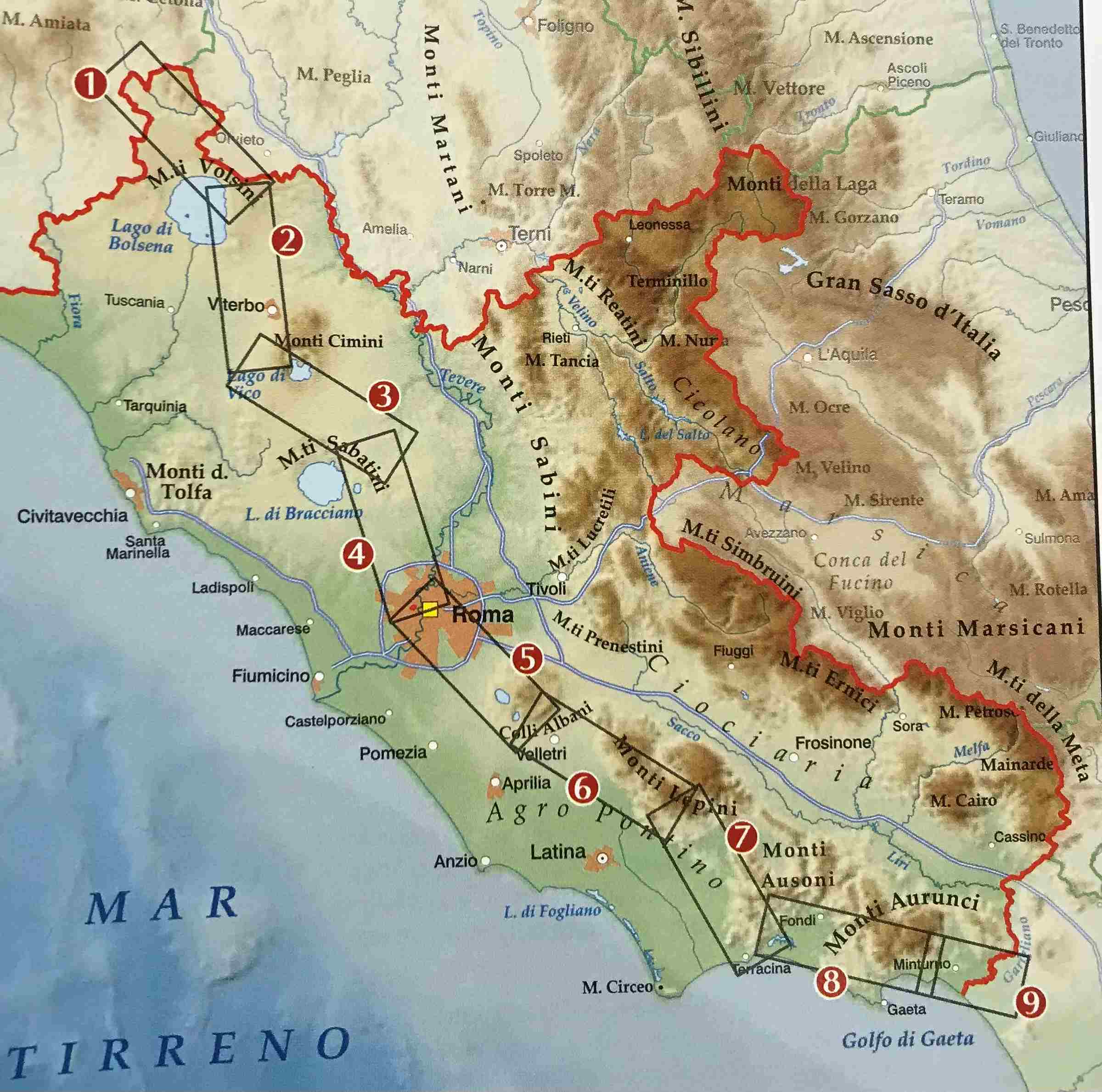 LAC Strip Map - Via Francigena Nel Lazio