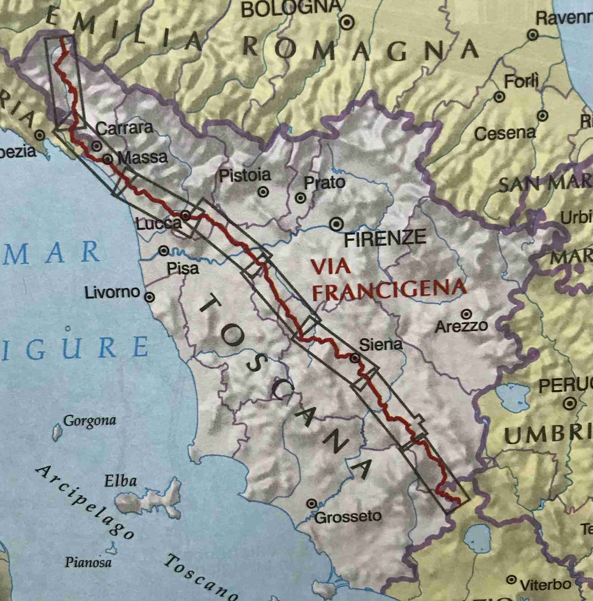 LAC Strip Map - Via Francigena in Tuscany
