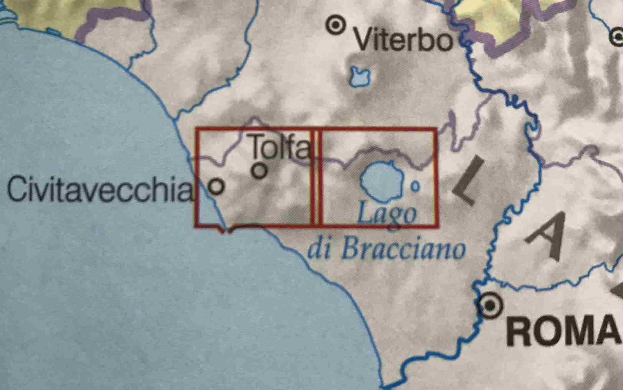 LAC Map - Lago Bracciano / Monti Tolfa  (North West of Rome)
