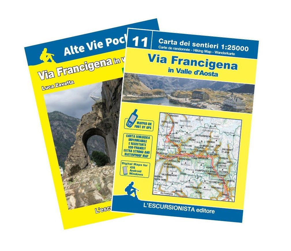 Via Francigena in Valle d'Aosta - Escursionista Hiking Map & Guide (No 11)